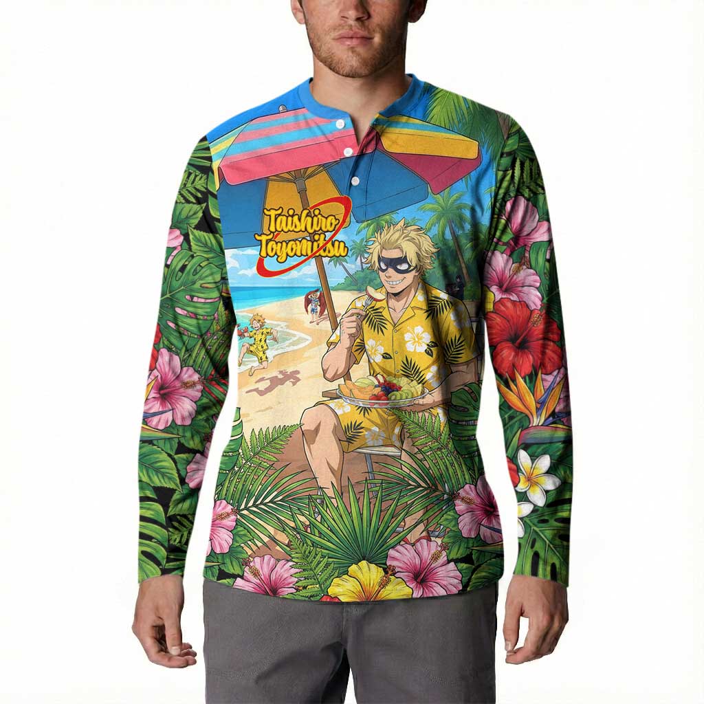 Taishiro Toyomitsu Summer Chill Button Sweatshirt Tropical Anime Picnic Scene