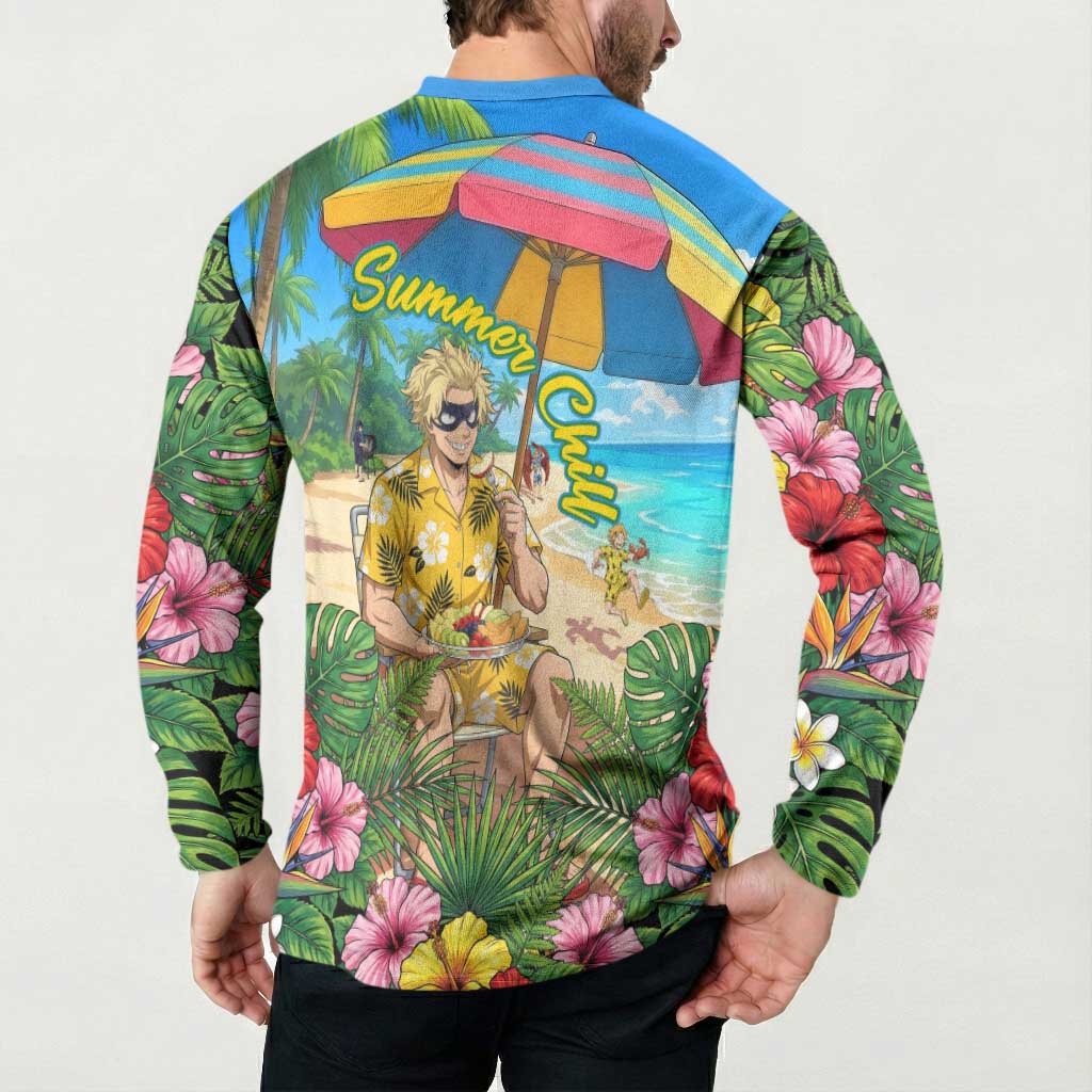 Taishiro Toyomitsu Summer Chill Button Sweatshirt Tropical Anime Picnic Scene