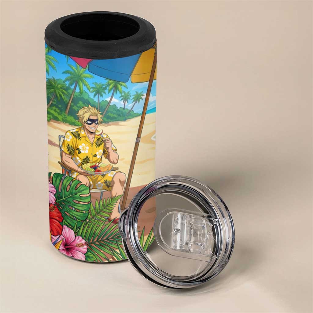 Taishiro Toyomitsu Summer Chill 4 in 1 Can Cooler Tumbler Tropical Anime Picnic Scene