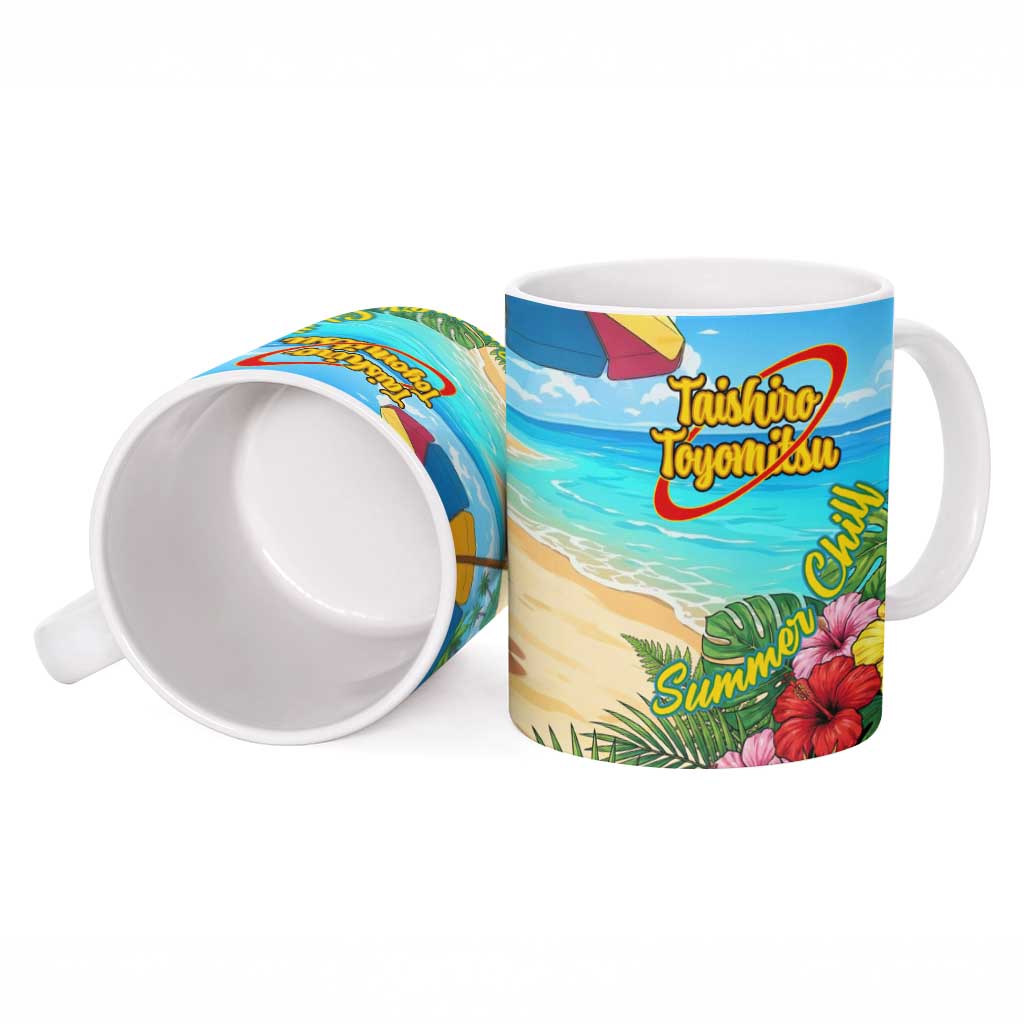 Taishiro Toyomitsu Summer Chill Ceramic Mug Tropical Anime Picnic Scene