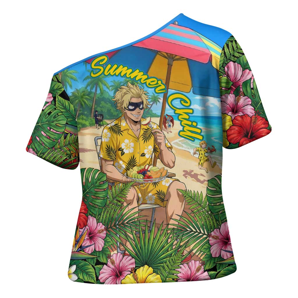 Taishiro Toyomitsu Summer Chill Cross Shoulder Shirt Tropical Anime Picnic Scene