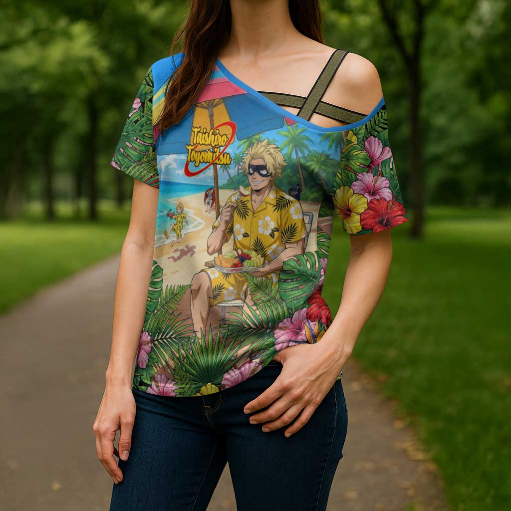 Taishiro Toyomitsu Summer Chill Cross Shoulder Shirt Tropical Anime Picnic Scene