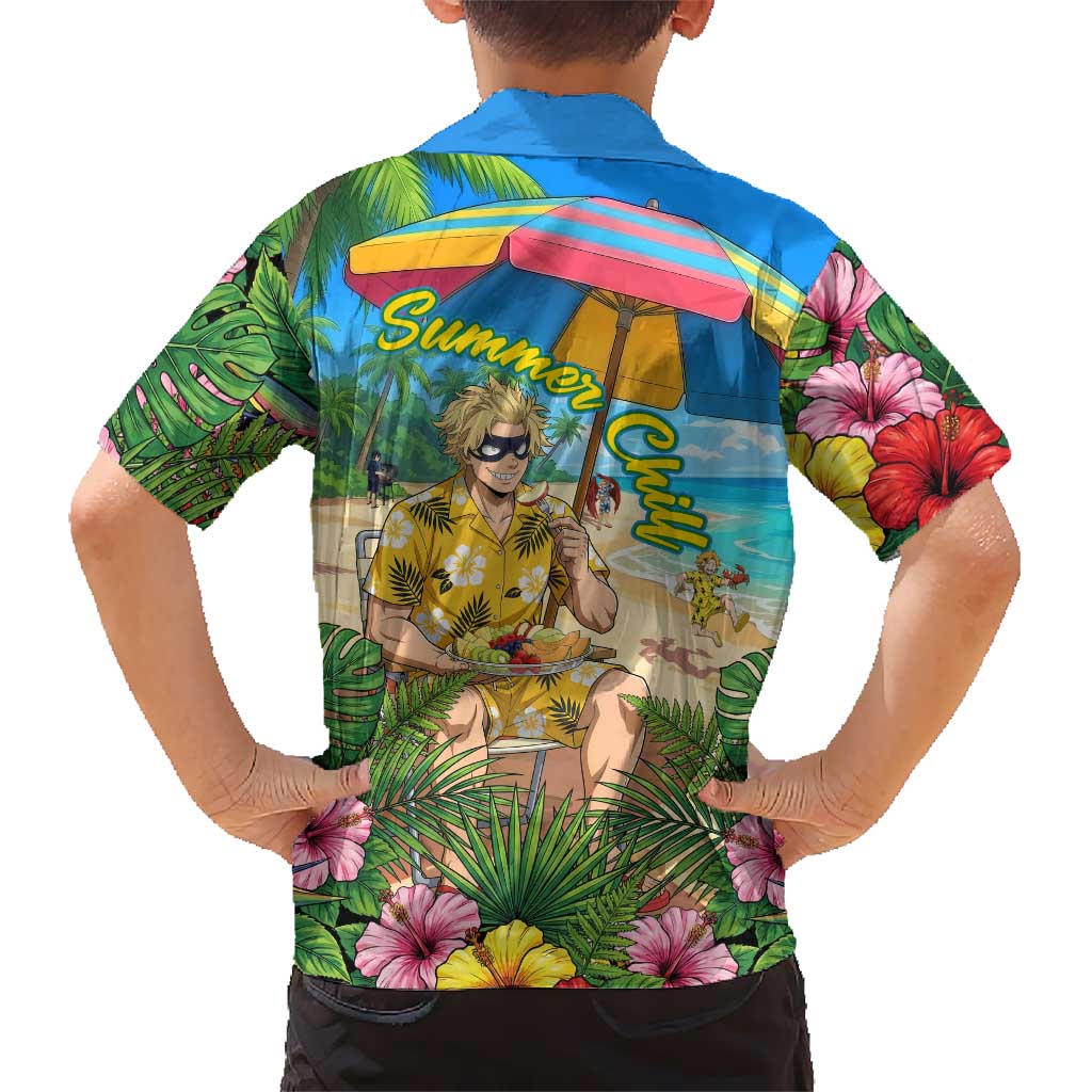 Taishiro Toyomitsu Summer Chill Family Matching Tank Maxi Dress and Hawaiian Shirt Tropical Anime Picnic Scene