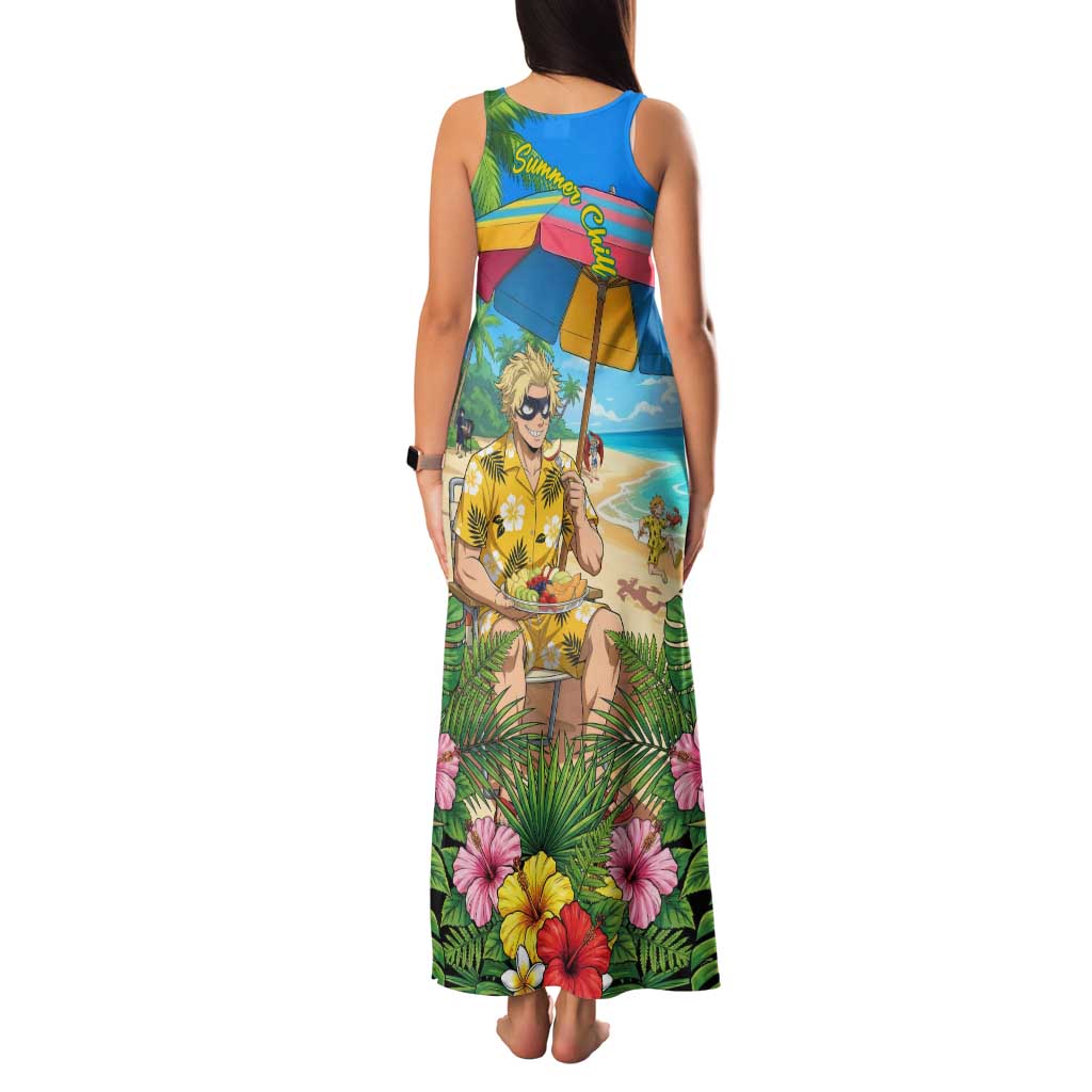 Taishiro Toyomitsu Summer Chill Family Matching Tank Maxi Dress and Hawaiian Shirt Tropical Anime Picnic Scene