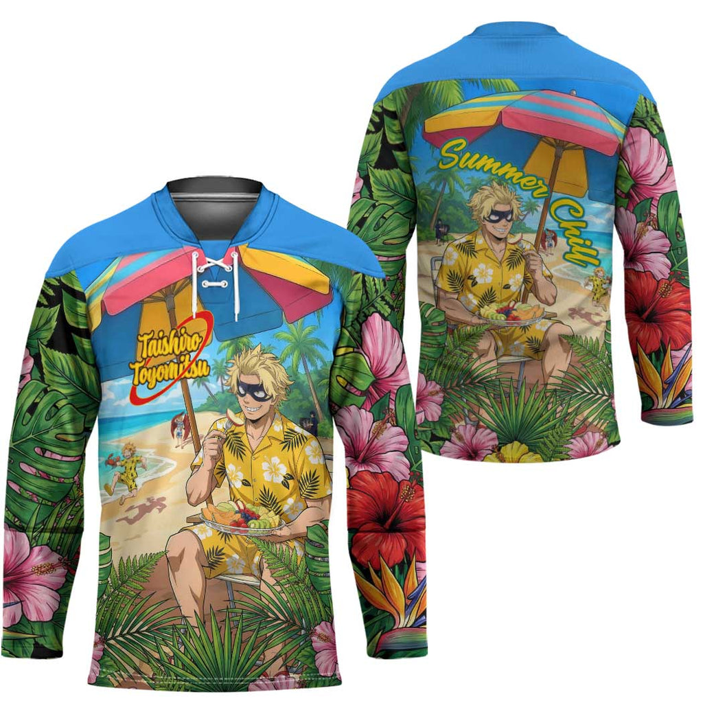 Taishiro Toyomitsu Summer Chill Hockey Jersey Tropical Anime Picnic Scene