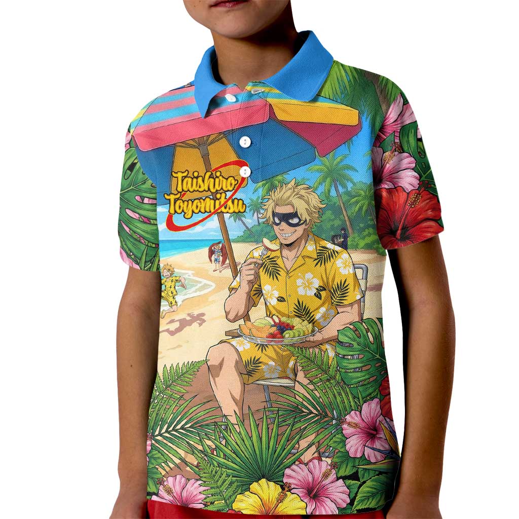 Taishiro Toyomitsu Summer Chill Kid Polo Shirt Tropical Anime Picnic Scene