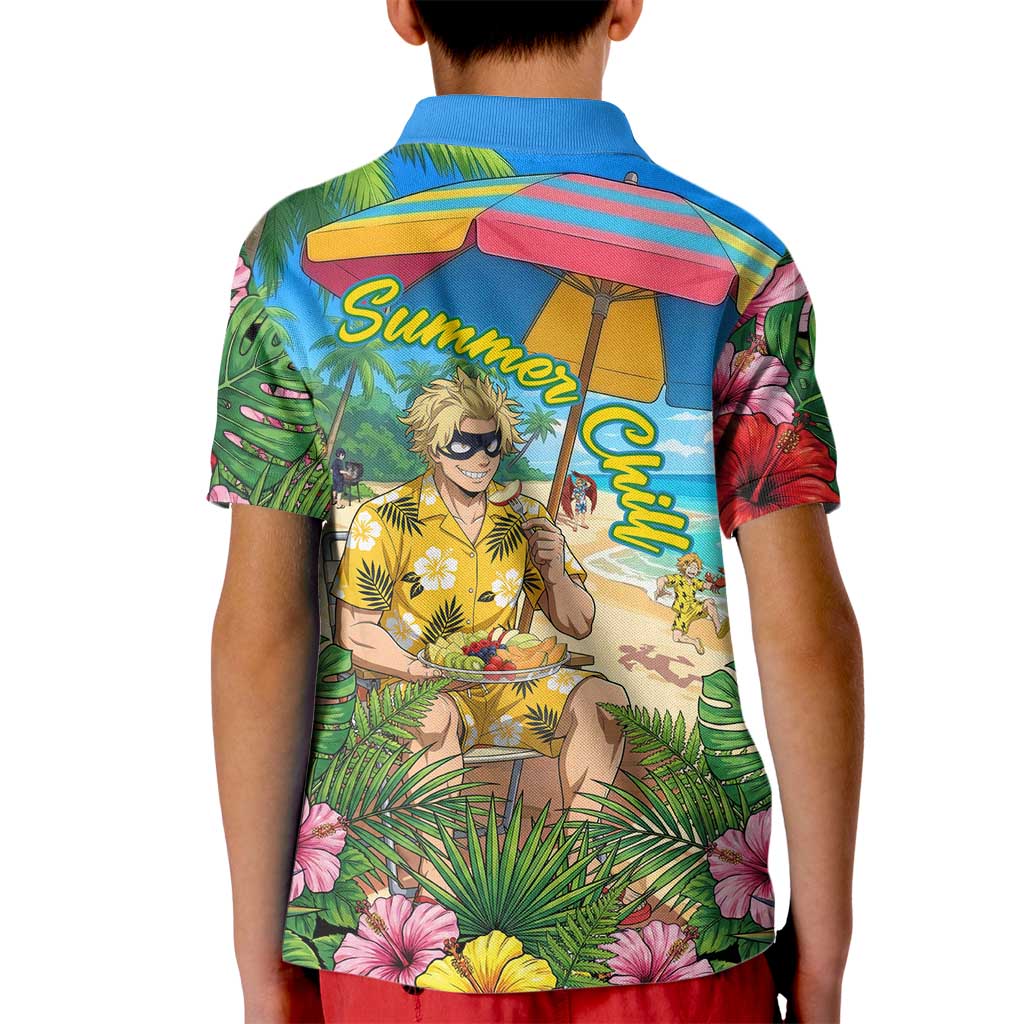 Taishiro Toyomitsu Summer Chill Kid Polo Shirt Tropical Anime Picnic Scene