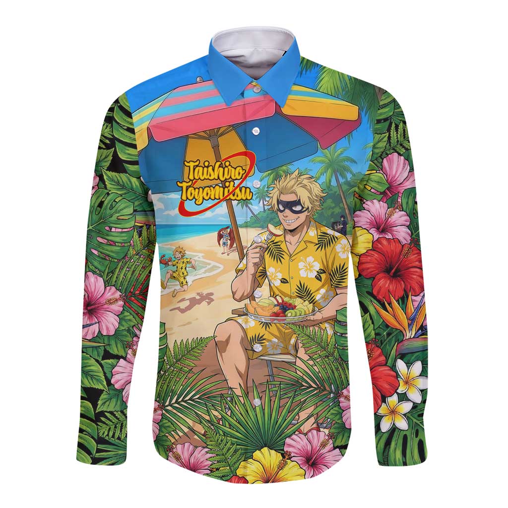 Taishiro Toyomitsu Summer Chill Long Sleeve Button Shirt Tropical Anime Picnic Scene