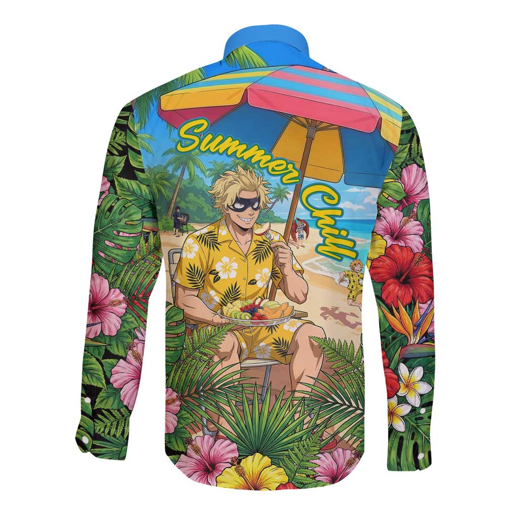 Taishiro Toyomitsu Summer Chill Long Sleeve Button Shirt Tropical Anime Picnic Scene