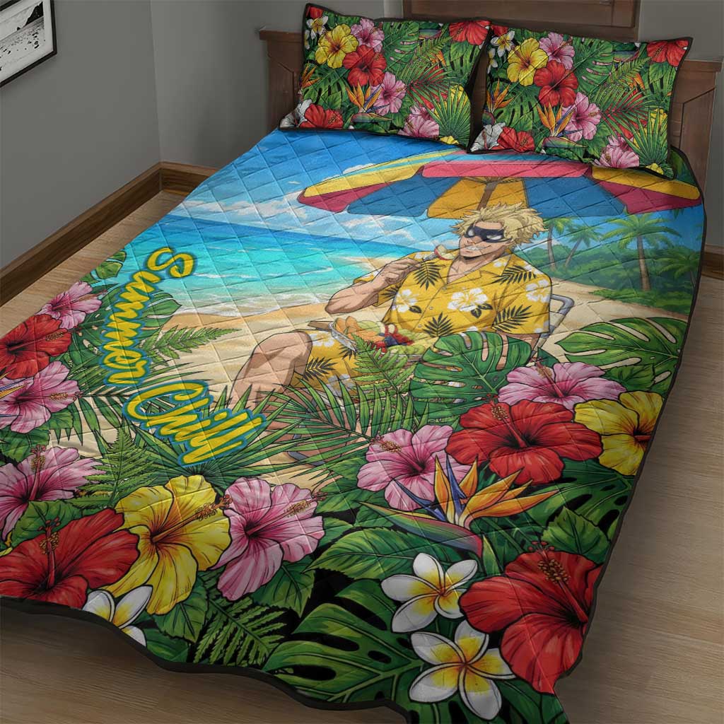 Taishiro Toyomitsu Summer Chill Quilt Bed Set Tropical Anime Picnic Scene