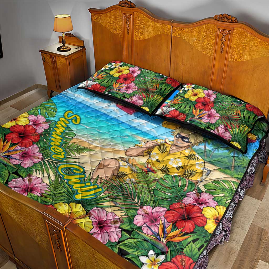 Taishiro Toyomitsu Summer Chill Quilt Bed Set Tropical Anime Picnic Scene