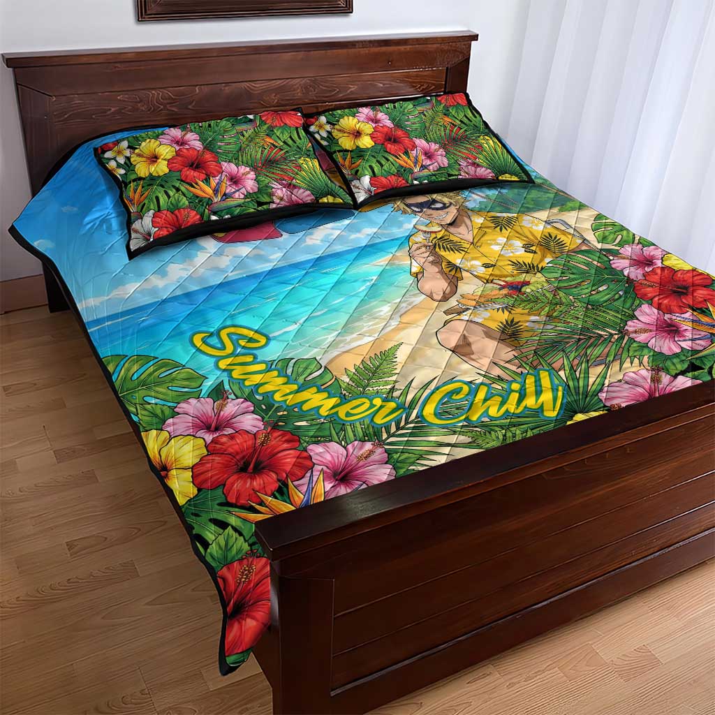 Taishiro Toyomitsu Summer Chill Quilt Bed Set Tropical Anime Picnic Scene