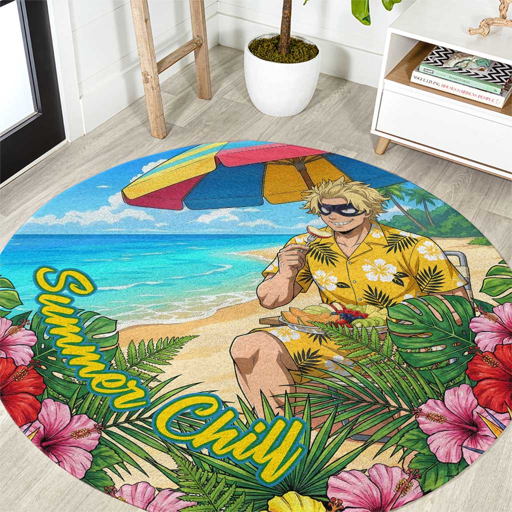 Taishiro Toyomitsu Summer Chill Round Carpet Tropical Anime Picnic Scene