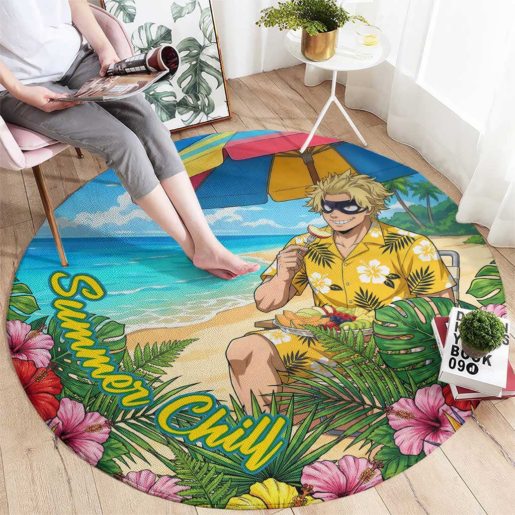 Taishiro Toyomitsu Summer Chill Round Carpet Tropical Anime Picnic Scene