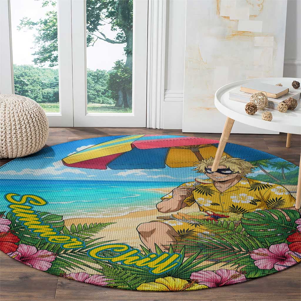 Taishiro Toyomitsu Summer Chill Round Carpet Tropical Anime Picnic Scene