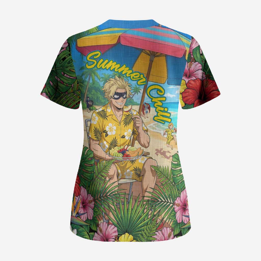 Taishiro Toyomitsu Summer Chill Scrub Top Tropical Anime Picnic Scene