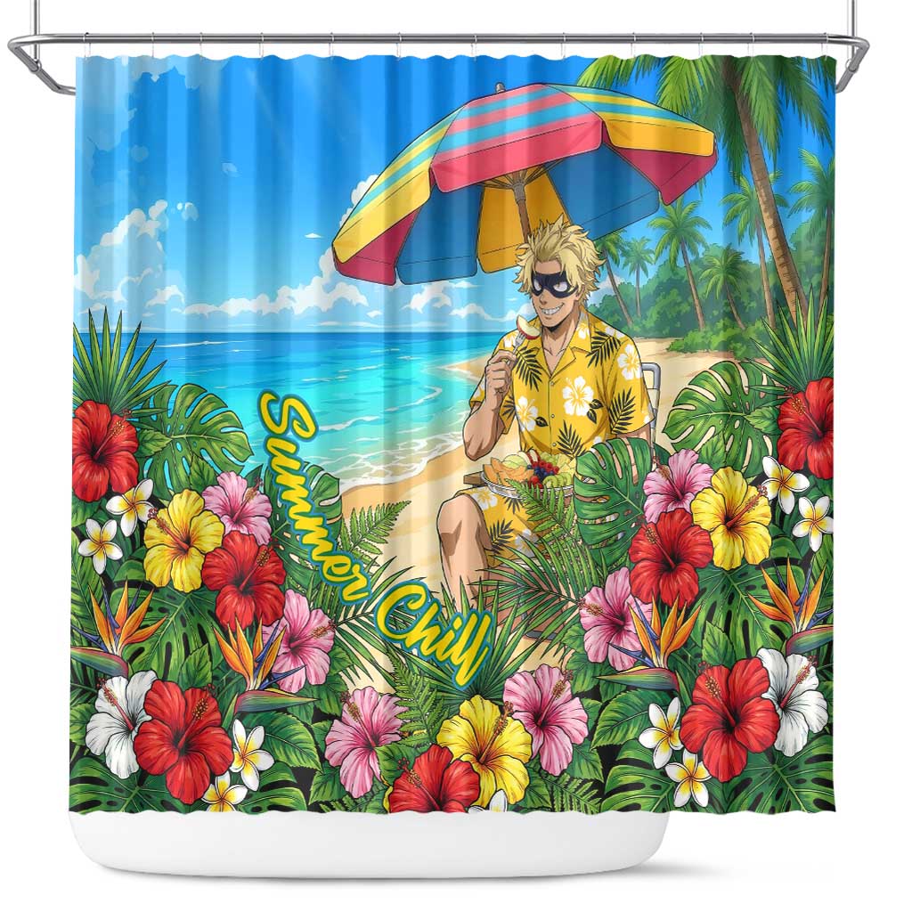 Taishiro Toyomitsu Summer Chill Shower Curtain Tropical Anime Picnic Scene