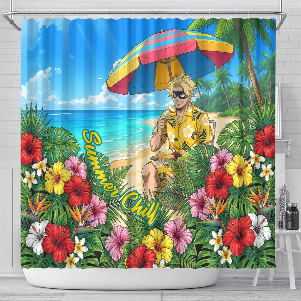 Taishiro Toyomitsu Summer Chill Shower Curtain Tropical Anime Picnic Scene