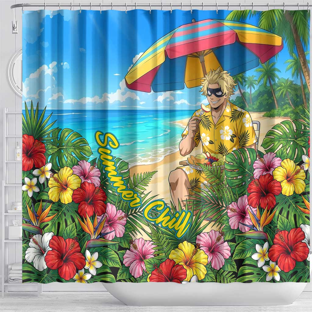 Taishiro Toyomitsu Summer Chill Shower Curtain Tropical Anime Picnic Scene