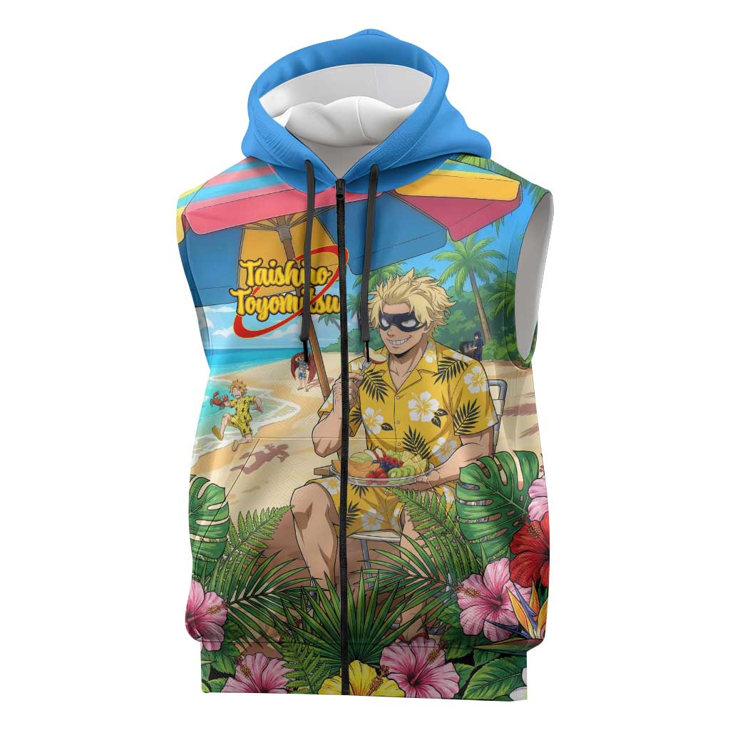 Taishiro Toyomitsu Summer Chill Sleeveless Zip Hoodie Tropical Anime Picnic Scene