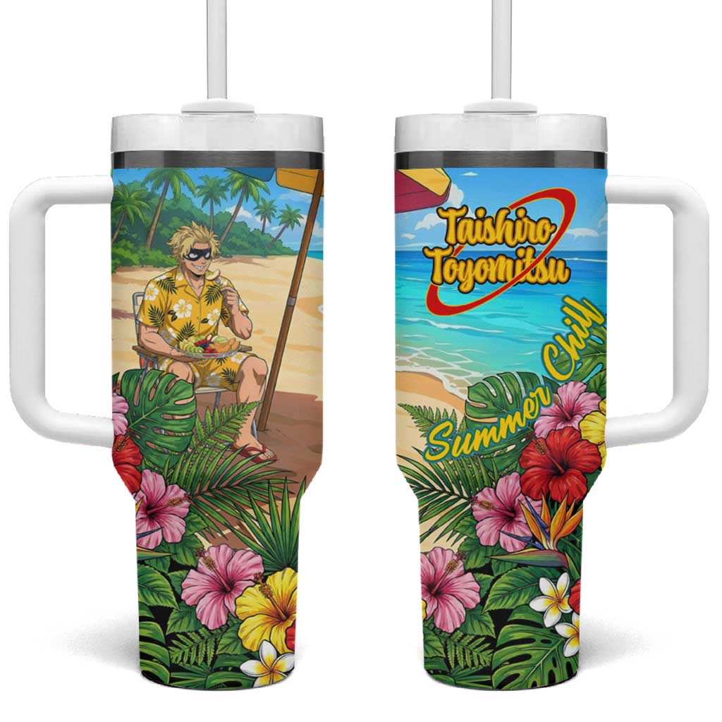 Taishiro Toyomitsu Summer Chill Tumbler With Handle Tropical Anime Picnic Scene