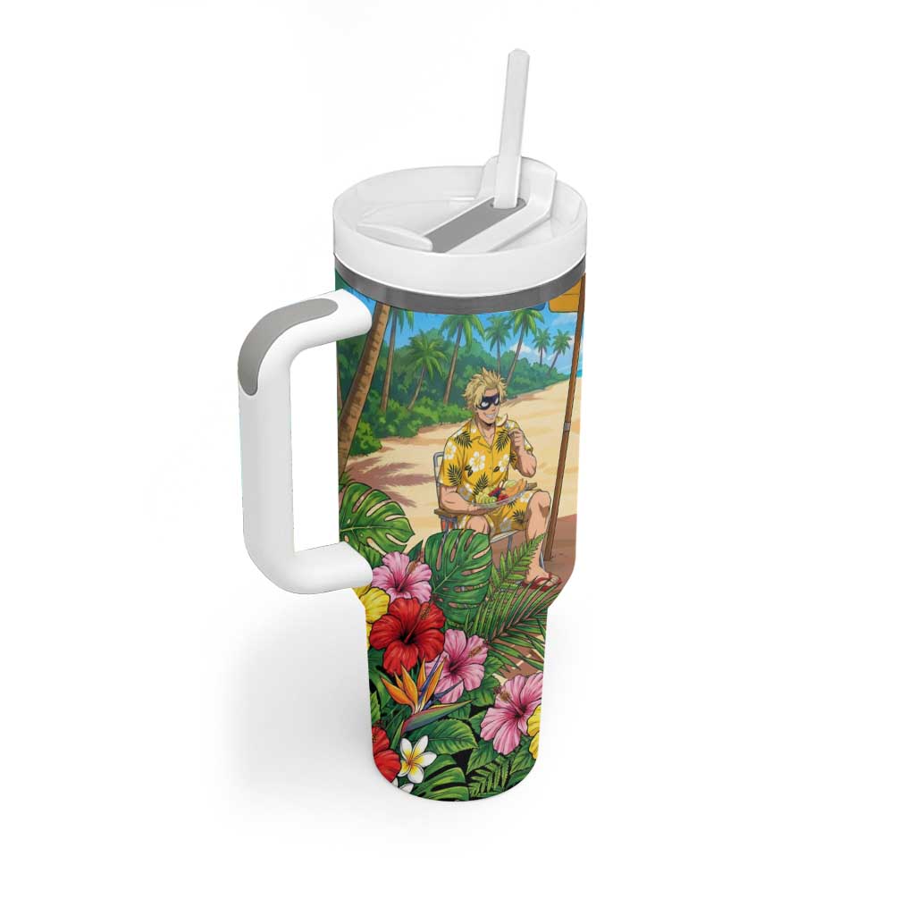 Taishiro Toyomitsu Summer Chill Tumbler With Handle Tropical Anime Picnic Scene