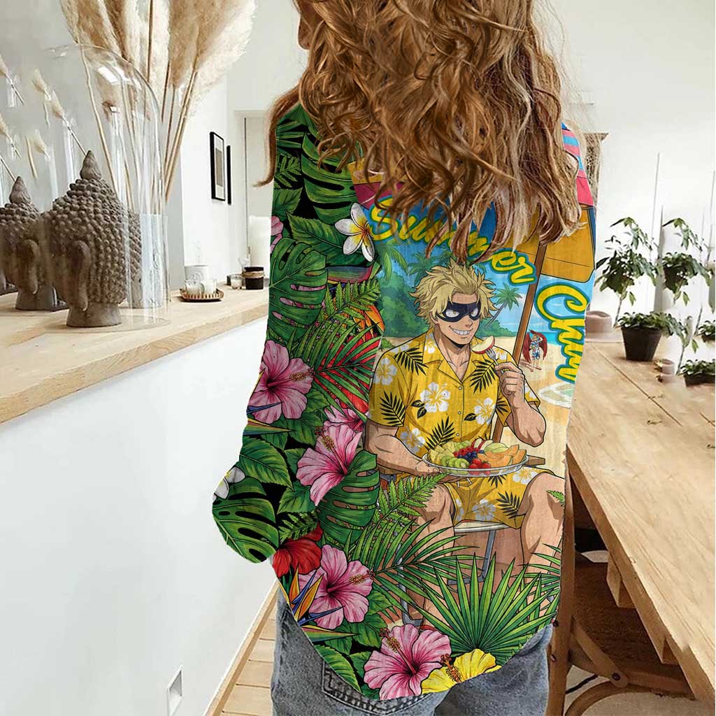 Taishiro Toyomitsu Summer Chill Women Casual Shirt Tropical Anime Picnic Scene