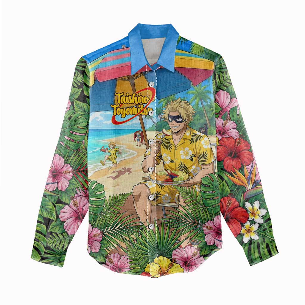 Taishiro Toyomitsu Summer Chill Women Casual Shirt Tropical Anime Picnic Scene
