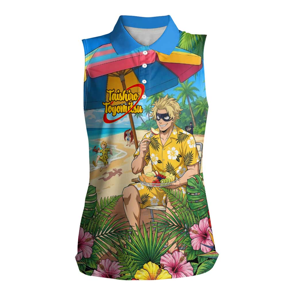 Taishiro Toyomitsu Summer Chill Women Sleeveless Polo Shirt Tropical Anime Picnic Scene