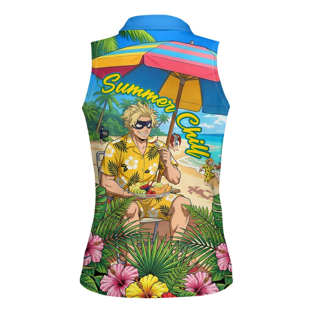 Taishiro Toyomitsu Summer Chill Women Sleeveless Polo Shirt Tropical Anime Picnic Scene