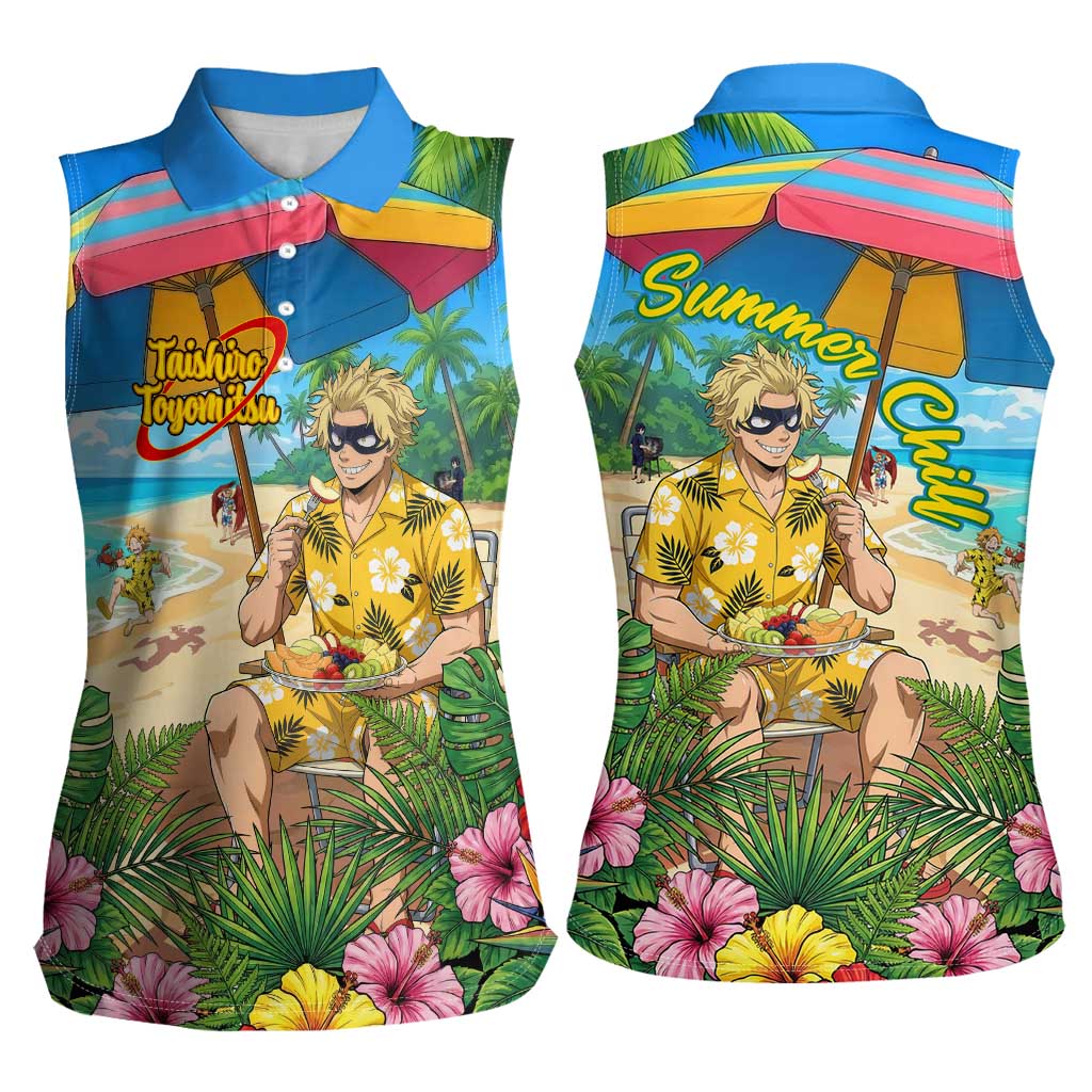 Taishiro Toyomitsu Summer Chill Women Sleeveless Polo Shirt Tropical Anime Picnic Scene