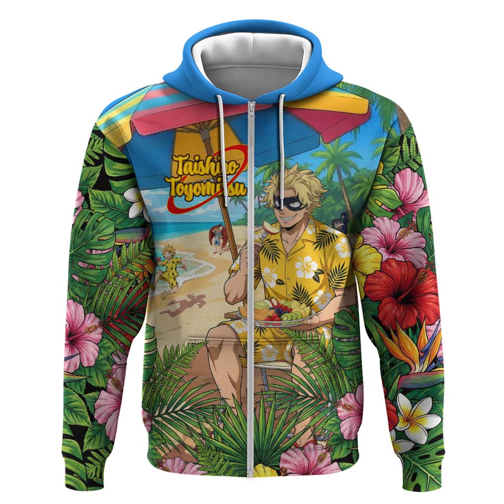 Taishiro Toyomitsu Summer Chill Zip Hoodie Tropical Anime Picnic Scene