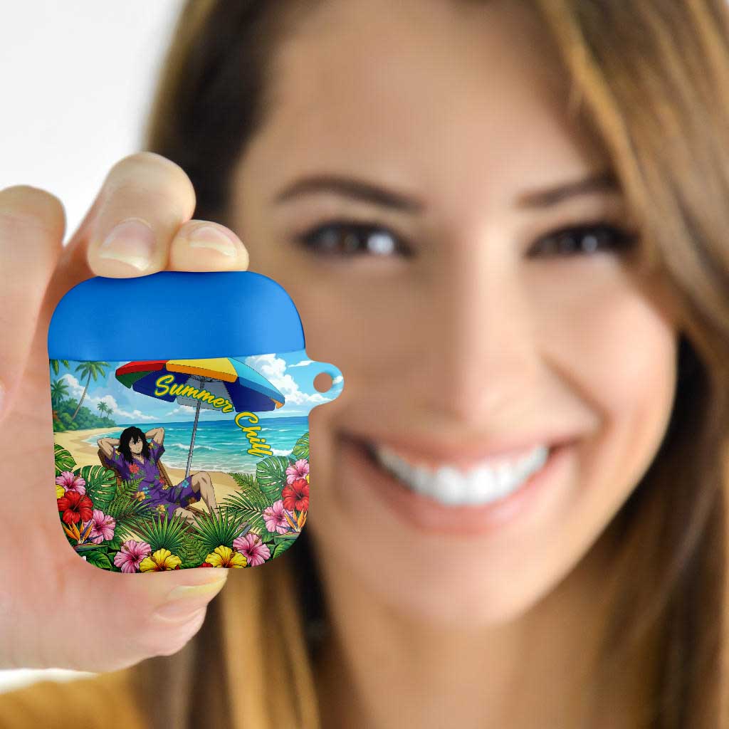 Shouta Aizawa Summer Chill AirPods Case Tropical Anime Relaxation Vibes