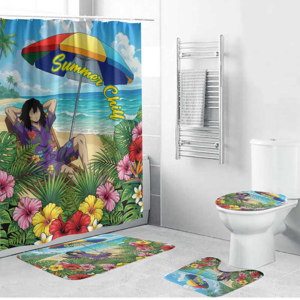 Shouta Aizawa Summer Chill Bathroom Set Tropical Anime Relaxation Vibes