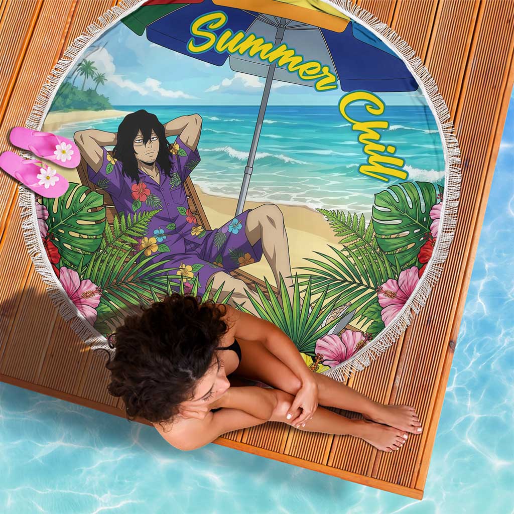 Shouta Aizawa Summer Chill Beach Blanket Tropical Anime Relaxation Vibes