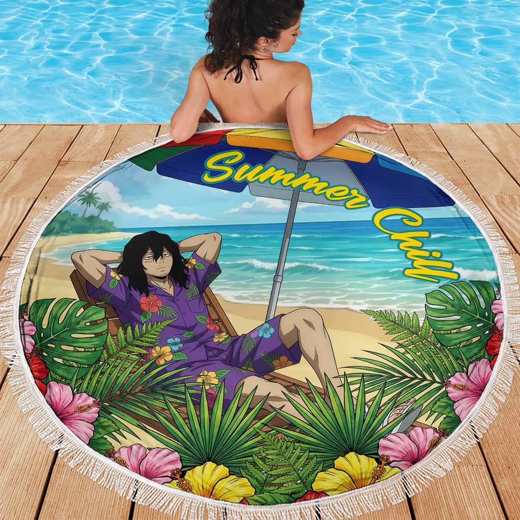 Shouta Aizawa Summer Chill Beach Blanket Tropical Anime Relaxation Vibes