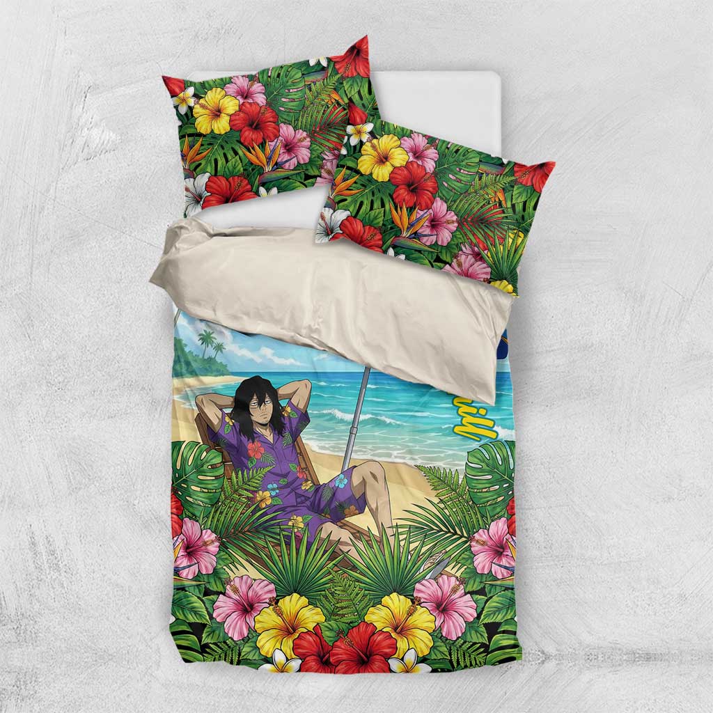 Shouta Aizawa Summer Chill Bedding Set Tropical Anime Relaxation Vibes