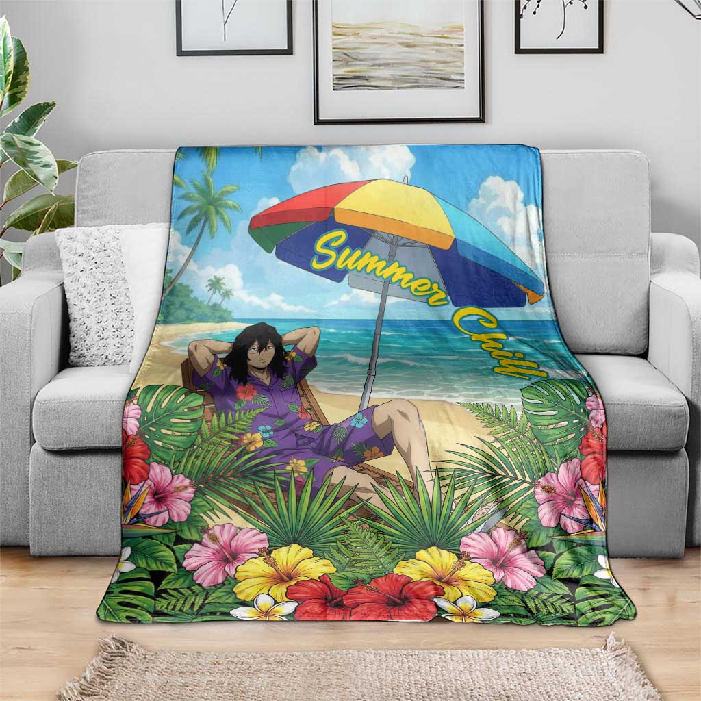 Shouta Aizawa Summer Chill Blanket Tropical Anime Relaxation Vibes