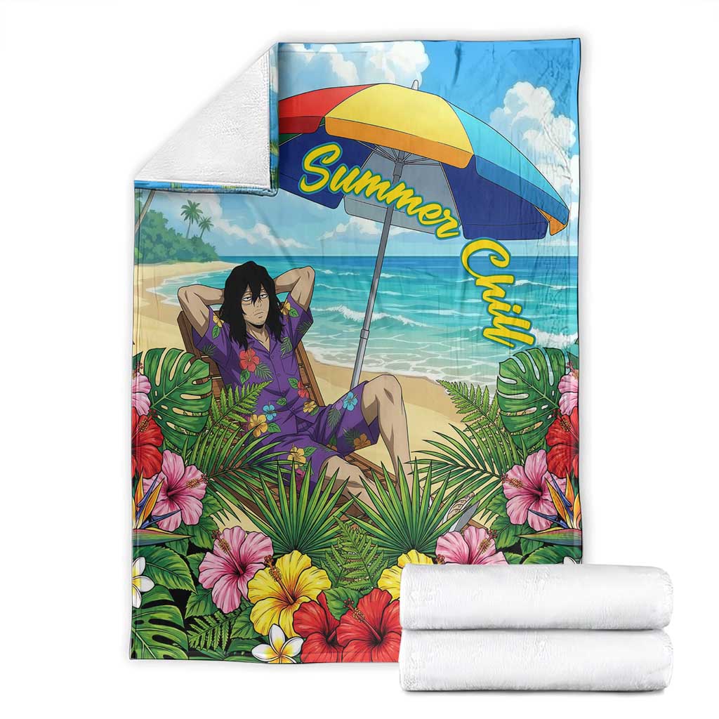 Shouta Aizawa Summer Chill Blanket Tropical Anime Relaxation Vibes