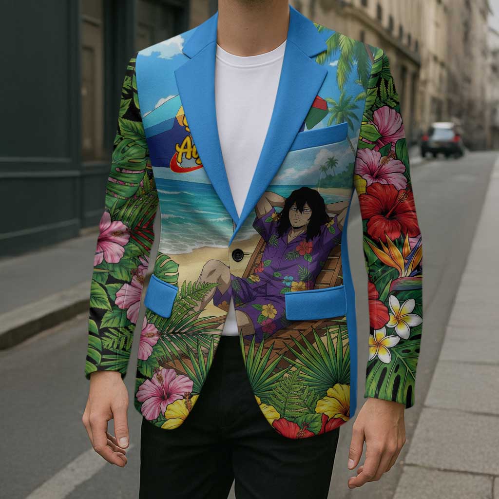 Shouta Aizawa Summer Chill Blazer Tropical Anime Relaxation Vibes