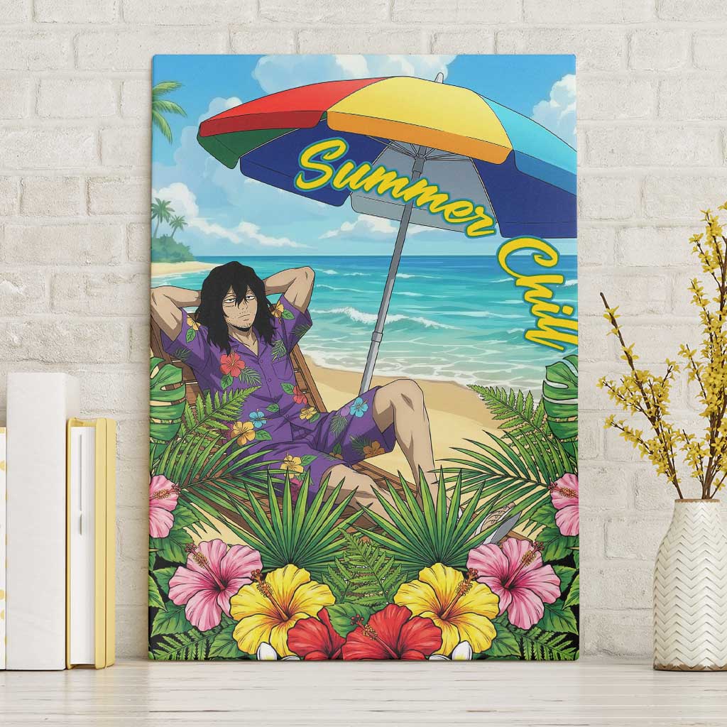 Shouta Aizawa Summer Chill Canvas Wall Art Tropical Anime Relaxation Vibes