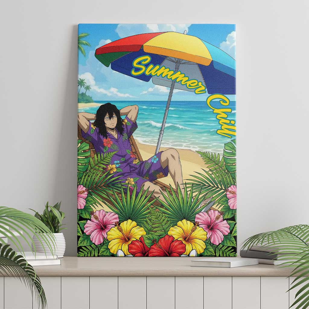 Shouta Aizawa Summer Chill Canvas Wall Art Tropical Anime Relaxation Vibes