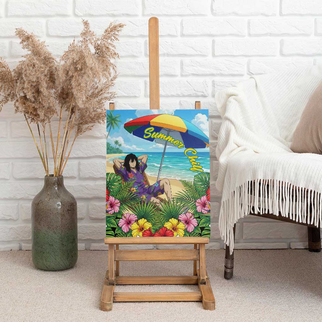 Shouta Aizawa Summer Chill Canvas Wall Art Tropical Anime Relaxation Vibes