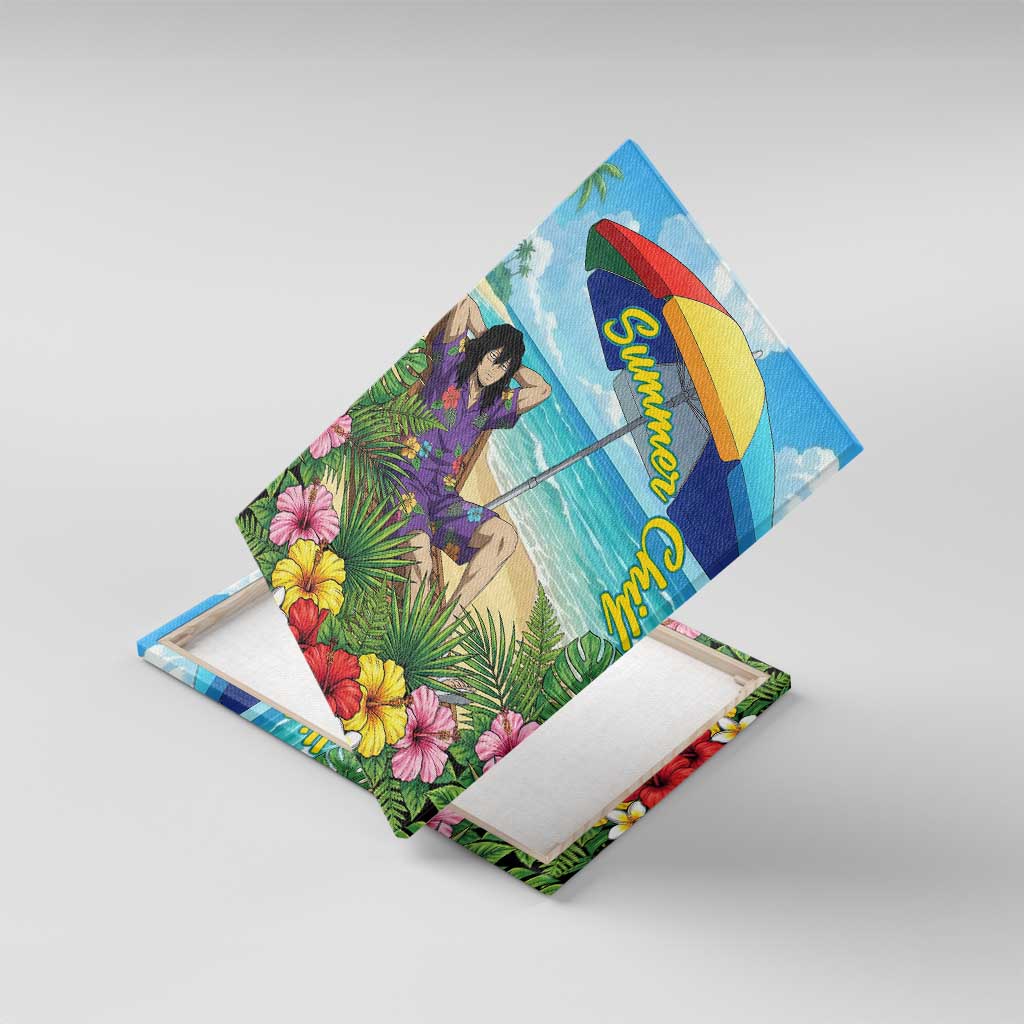 Shouta Aizawa Summer Chill Canvas Wall Art Tropical Anime Relaxation Vibes