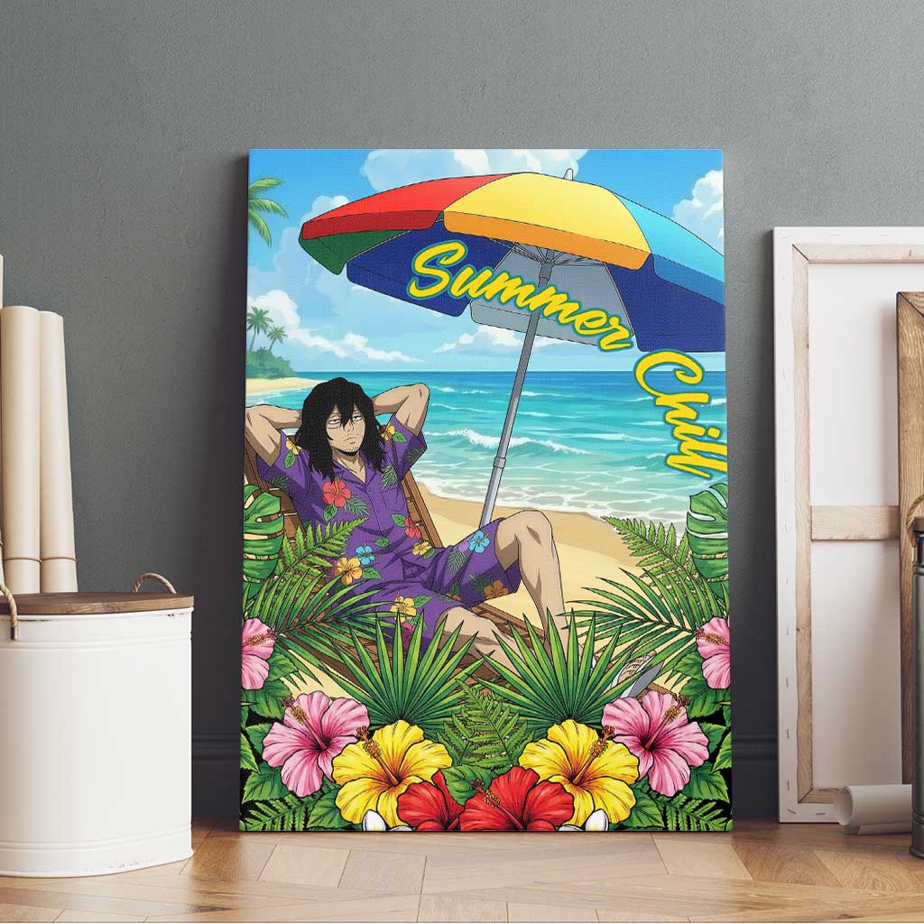 Shouta Aizawa Summer Chill Canvas Wall Art Tropical Anime Relaxation Vibes