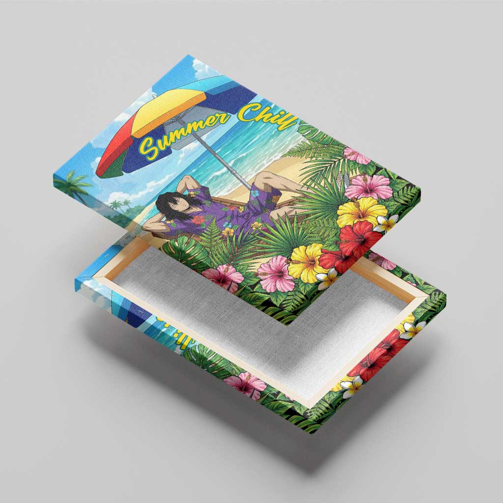 Shouta Aizawa Summer Chill Canvas Wall Art Tropical Anime Relaxation Vibes
