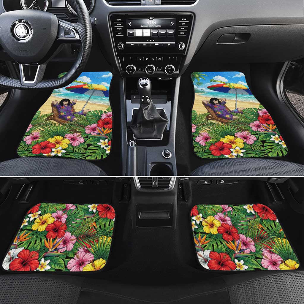 Shouta Aizawa Summer Chill Car Mats Tropical Anime Relaxation Vibes