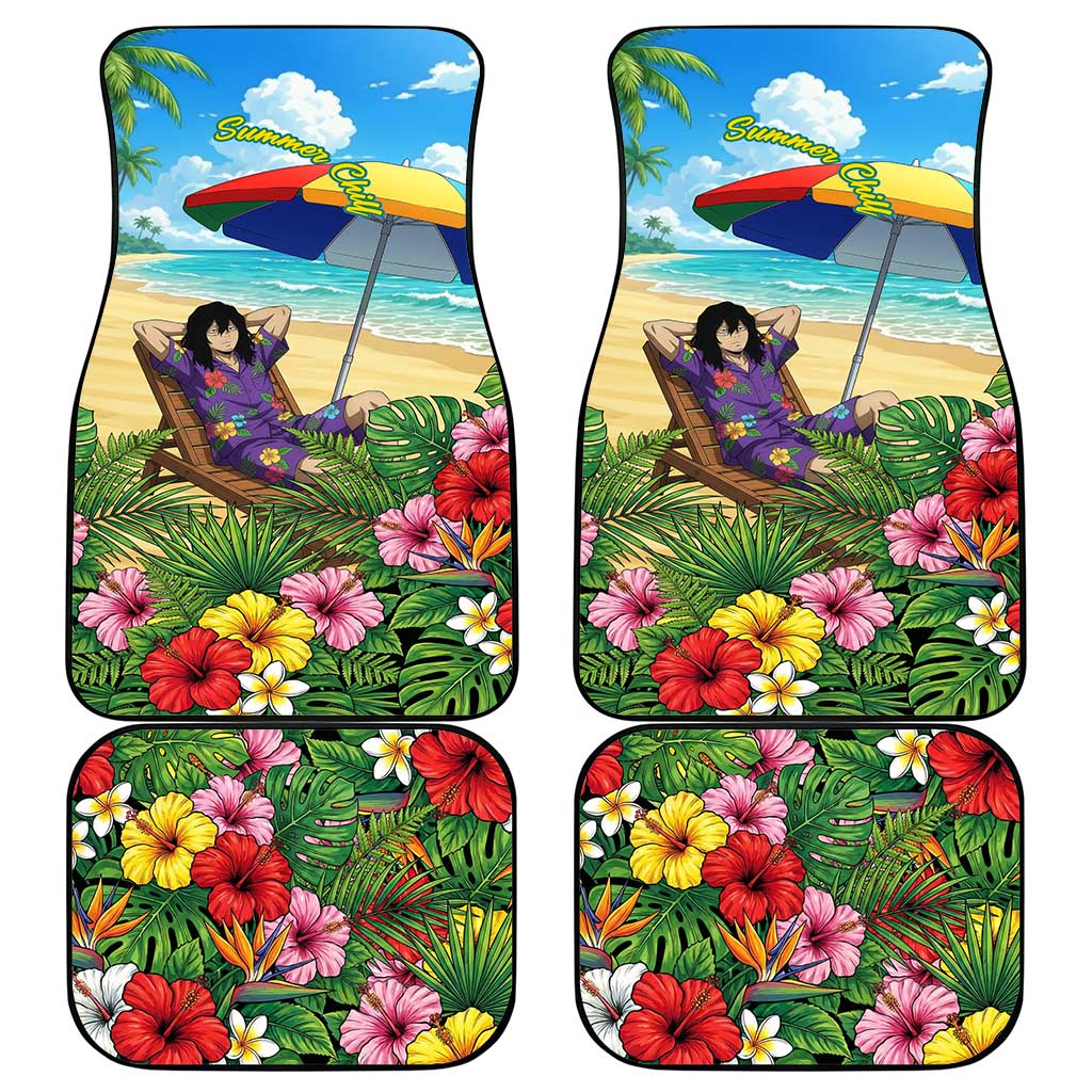 Shouta Aizawa Summer Chill Car Mats Tropical Anime Relaxation Vibes