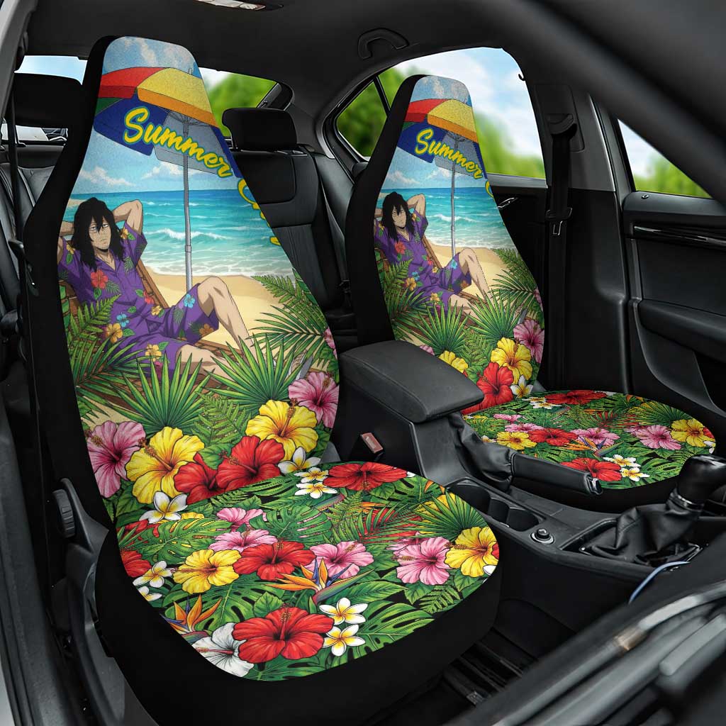 Shouta Aizawa Summer Chill Car Seat Cover Tropical Anime Relaxation Vibes