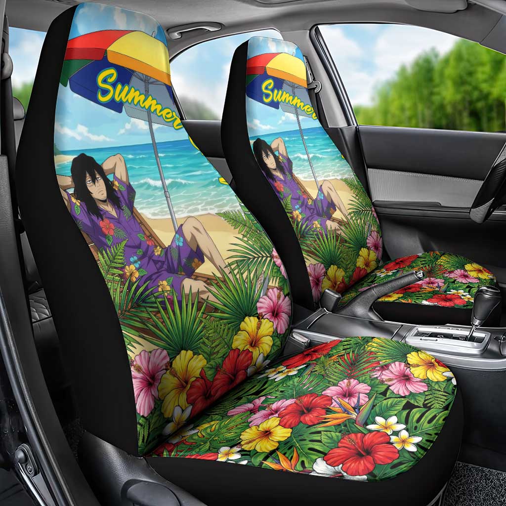 Shouta Aizawa Summer Chill Car Seat Cover Tropical Anime Relaxation Vibes